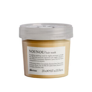 Image of Davines Nounou Hair Mask 250ml size in Davines Plastic Neutral Packaging which is also designed to minimise any product waste