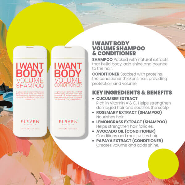 Eleven Australia I want Body Volume shampoo and conditioner ingredients