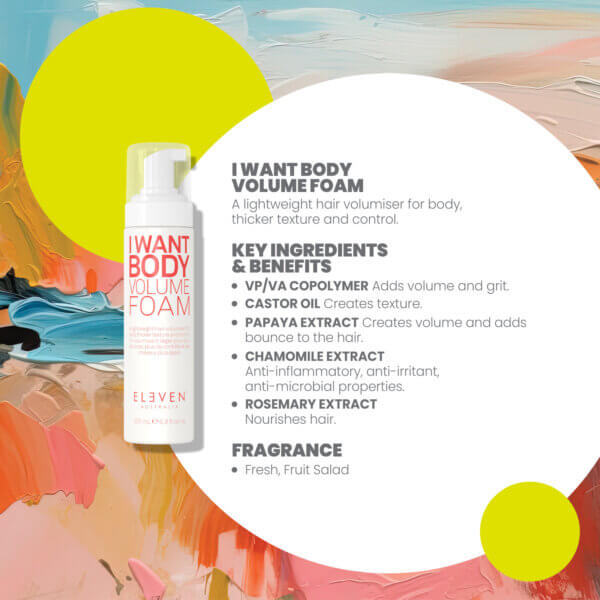 Eleven Australia I want body volume foam ingredients