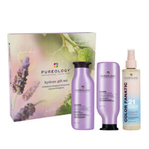 Pureology hydrate Christmas Gift Set 2024 with Pureology Hydrate Shampoo, Conditioner and Colour Fanatic Treatment Spray