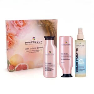 Pureology Pure Volume Christmas Gift Set 2024 with Pure Volume Shampoo, Conditioner and Colour Fanatic Treatment Spray